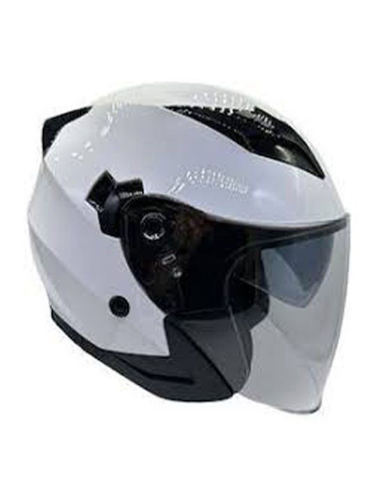 Faseed 620 White Motorcycle Helmet Jet ECE 22.06 1350gr with Sun Visor