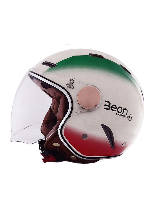 Beon B-122 Cream Italia Motorcycle Helmet Jet
