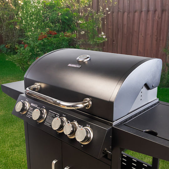 Bormann Elite BBQ4100 Gas Grill with 4 pcs 14.4kW and Side Burner