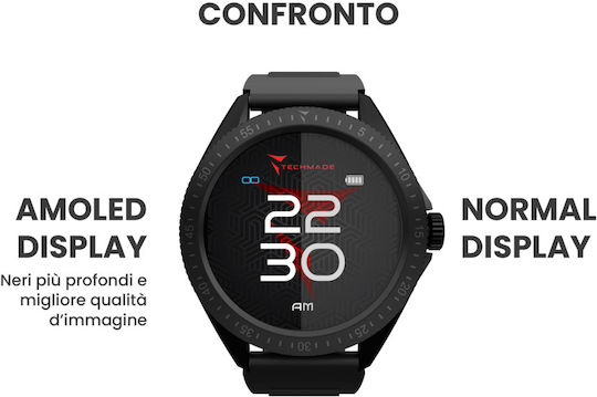 Techmade Rocks 2.0 36mm Smartwatch mit Pulsmesser (Schwarz)