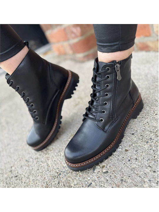 Leather Women's Ankle Boots Black