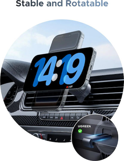 Ugreen Car Mobile Mount with Magnet and Wireless Charging Black