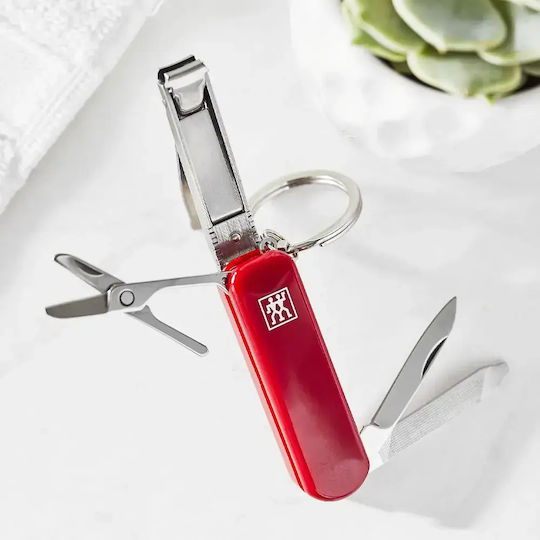 Многофункционален Zwilling 9381621 10-179 Инструмент за Грижа за Ноктите 4 Инструмента 8 См Червен