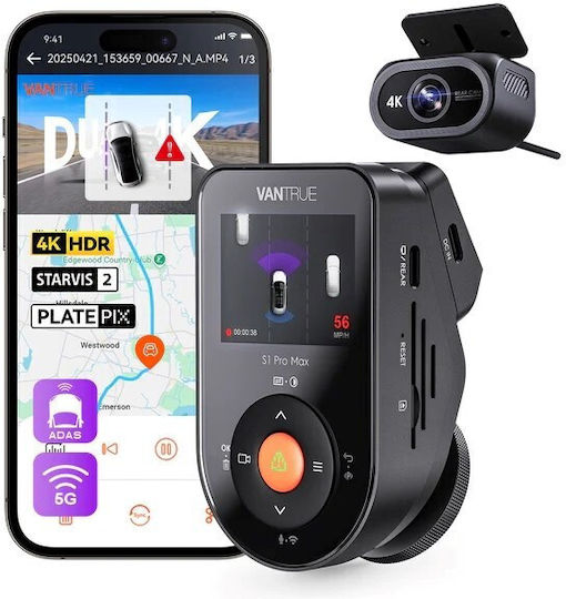 Vantrue Κάμερα DVR Αυτοκινήτου Wi-Fi, GPS