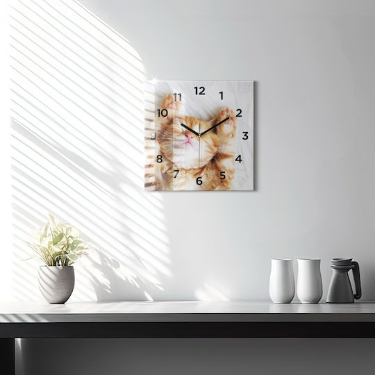 Tulup Kinder Wanduhr Glas 30x30cm