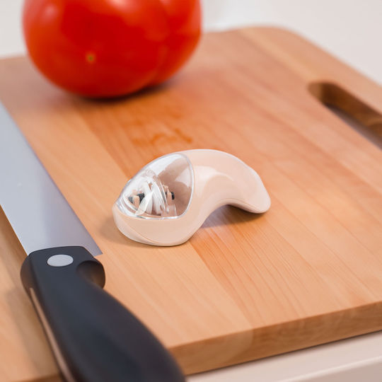 Knife Sharpener Plastic Peach Color 11.5 X 6.2 X 5.2 Cm