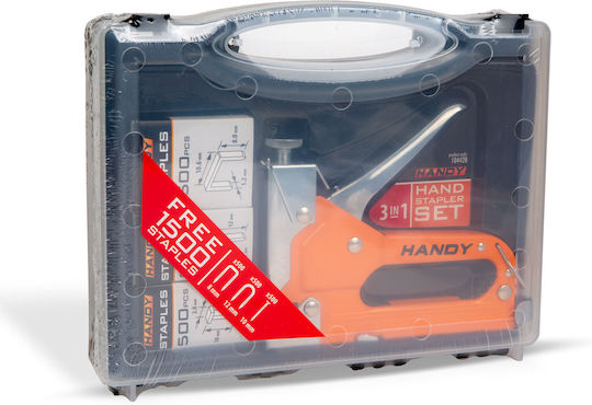 Handy Stapler Set 3 Types Staples In Plastic Box