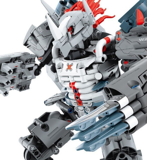 IM Master Building Blocks Mechanical Mecha Warrior Silver for 6+ Years 965 Pieces