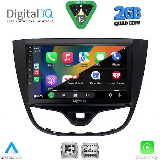 Digital IQ Ηχοσύστημα Αυτοκινήτου για Opel Karl 2014-2019 (Bluetooth/USB/WiFi/GPS/Apple-Carplay/Android-Auto) με Οθόνη Αφής 10"