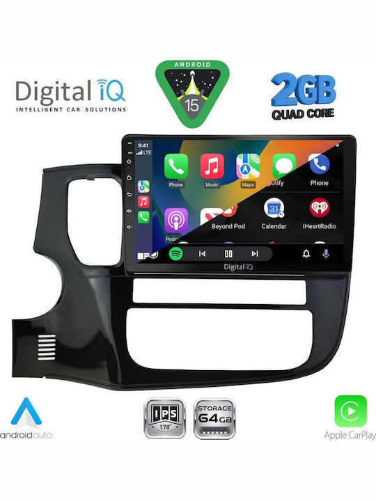 Digital IQ Car Audio System for Mitsubishi Outlander 2013-2020 (Bluetooth/USB/WiFi/GPS/Apple-Carplay/Android-Auto) with Touch Screen 10"