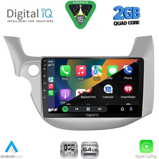 Digital IQ Ηχοσύστημα Αυτοκινήτου για Honda Jazz 2008-2012 (Bluetooth/USB/WiFi/GPS/Apple-Carplay/Android-Auto) με Οθόνη Αφής 10"