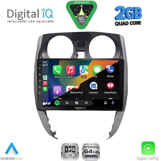 Digital IQ Ηχοσύστημα Αυτοκινήτου για Nissan Note 2012-2020 (Bluetooth/USB/WiFi/GPS/Apple-Carplay/Android-Auto) με Οθόνη Αφής 10"
