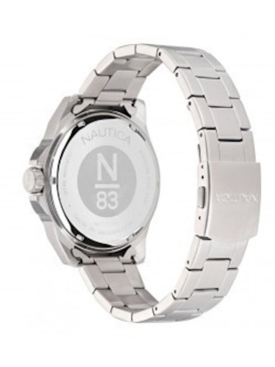 Nautica N83 Herrenuhr Batterie mit Silber Rostfreier Stahl Armband