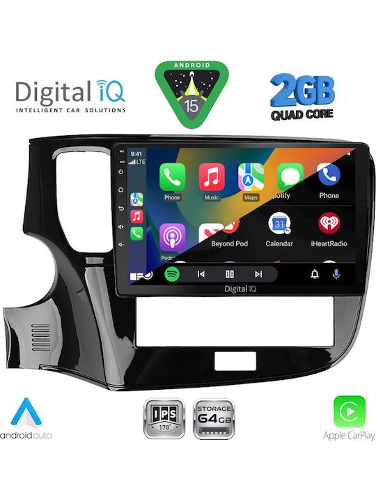 Digital IQ Car Audio System for Mitsubishi Outlander 2020-2022 (Bluetooth/USB/WiFi/GPS/Apple-Carplay/Android-Auto) with Touch Screen 10"