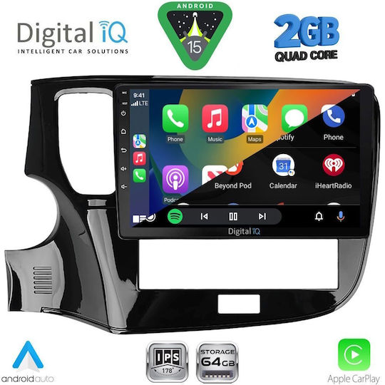 Digital IQ Car Audio System for Mitsubishi Outlander 2020-2022 (Bluetooth/USB/WiFi/GPS/Apple-Carplay/Android-Auto) with Touch Screen 10"