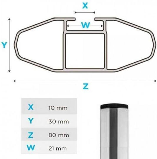 Menabo Aluminum Car Roof Bars Lince XL 135cm for Hyundai iX35 5D 2010>2015 for Cars with Factory Bars Set with Roof Rack Legs Silver