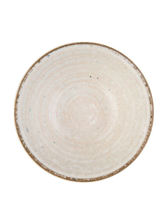 Fine Plate Shallow made of Porcelain Brown with Diameter 25cm 6pcs