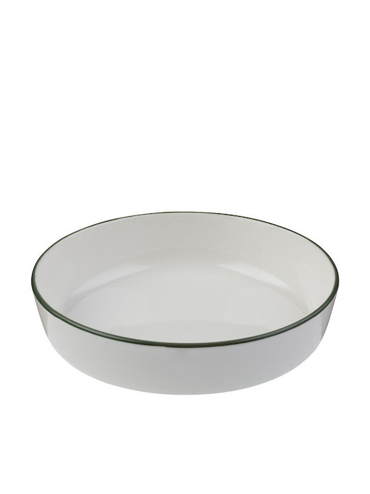 Fine Plate Soup made of Porcelain Green with Diameter 21cm 6pcs