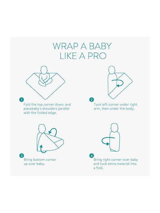 Navaris Muslin Swaddle Wraps Multicolour 80x80cm. 4pcs