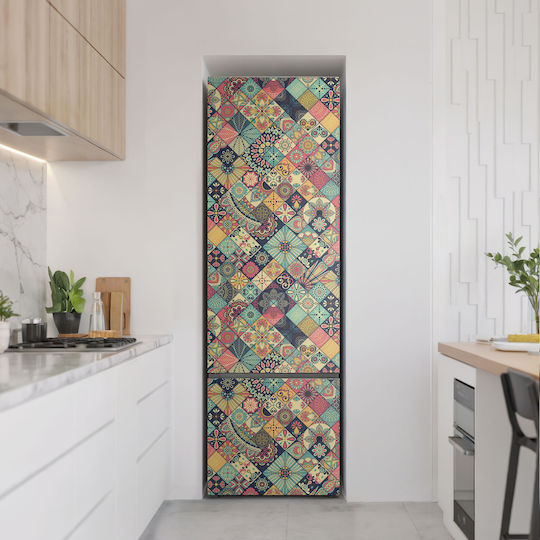 Magnetic Refrigerator Freezer Cover Tiles Geometric Patterns 60x190 Cm