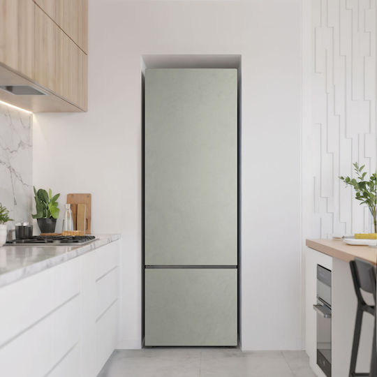 Wandsticker Magnetisches Kühlschrank Cover Druck Grau-Grün 60x180 cm