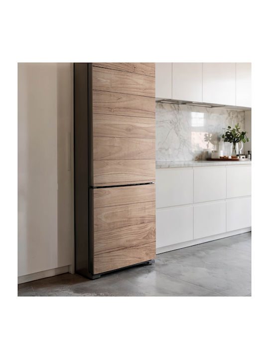 Wandsticker Magnetisches Kühlschrank Cover Holzplatte Vertikale Position 60x180 cm