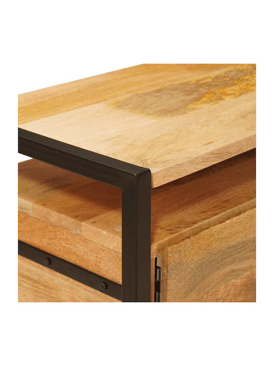 Bufet din Lemn Masiv & Metal cu Sertare Maro 110x30x40cm