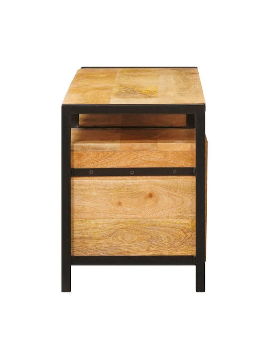 Bufet din Lemn Masiv & Metal cu Sertare Maro 110x30x40cm