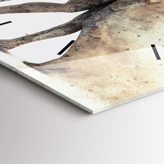 Tulup Αθόρυβο Ρολόι Τοίχου Γυάλινο Κίτρινο 60x60cm