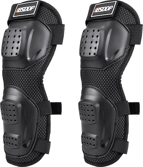 Set Protecție Genunchi Coturi Motocicletă Durabil Abs Ușor Confortabil Reglabil Motocicletă Scuter Atv Enduro Bicicletă Fixato Negru