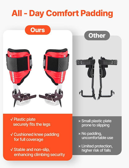 Vevor Tree Climbing Spike Set Adjustable Tree Climbing Equipment Protective Spike Straps Load Capacity 159 Kg Durable Arboriculture Equipment Aluminum Fruit Picking Hunting