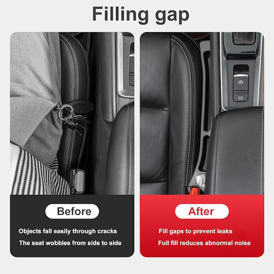 Set 2 Suporturi Pentru Scaun Auto 2-în-1 Compartiment De Depozitare Zola Anticădere Pentru Telefon Chei 40,9 × 6,5 × 3,3 Cm Negre