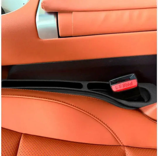 Set 2 Suporturi Pentru Scaun Auto 2-în-1 Compartiment De Depozitare Zola Anticădere Pentru Telefon Chei 40,9 × 6,5 × 3,3 Cm Negre