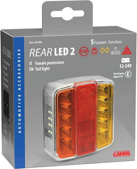 Lampa Заден Стоп Фенер Трейлър Камион Led 5 Функции Стоп Габарит Мигач 12v 24v 1бр L4155.6 L4155.6 L4155.6