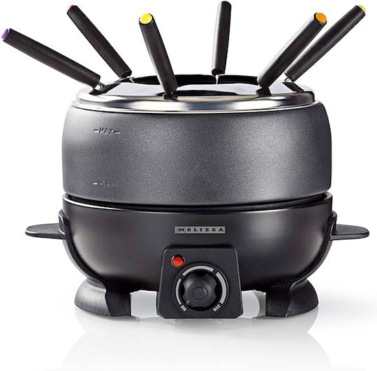 Melissa Electric Metallic Fondue Pot Black 25x16.5x21.5cm