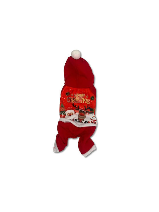 Bonnie Waterproof Jacket Christmas Dog Jumpsuit "Merry Christmas" Hood & Buttons Medium Bonnie