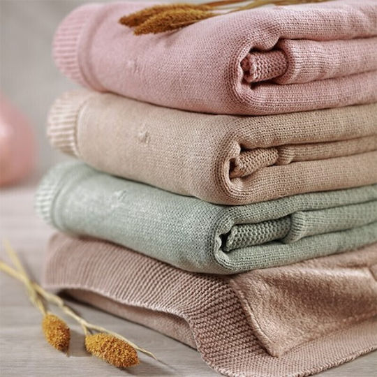 Babyono Одеяло Детски пелени за пелени 100% памук Розов 75x100см.
