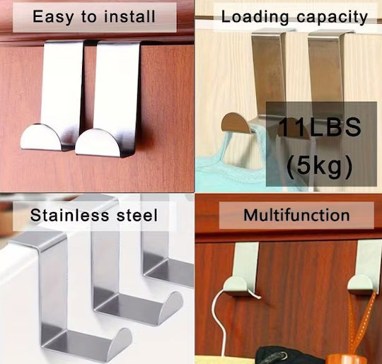 Inox Door Hook 4pcs