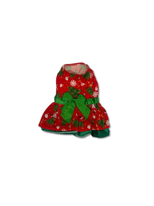 Christmas Dog Dress Green Bow & Ruffles Medium Bonnie