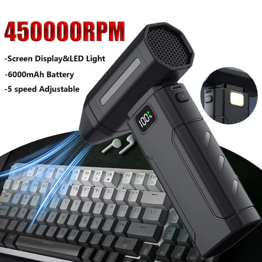 Suflantă de Mână 450000rpm cu Ecran și Baterie 6000mAh
