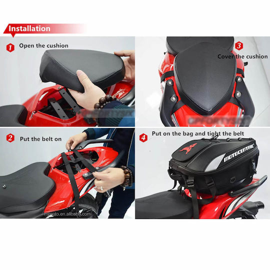 Waterproof Motorcycle Tail Bag 37lt Black