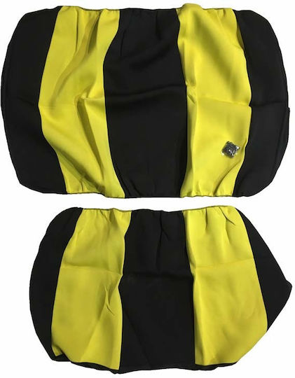 Rear Car Seat Cover Neopren Type R Black-Yellow 2 Pieces