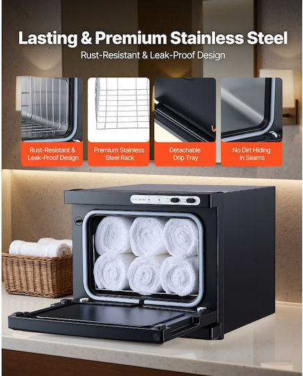 Hot Towel Warmer Vevor Small Towel Warmer Cabinet 8l Clip & Stainless Steel Rack Holds Up to 12 Towels Portable Heating Cabinet Spa Barber Manicure Massage Salon Black