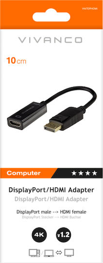 Vivanco Μετατροπέας DisplayPort male σε HDMI female 1τμχ