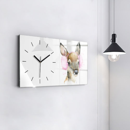 Tulup Deer Glass Kids Wall Clock 60x30cm