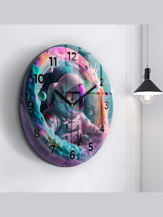 Tulup Kids Wall Clock Space Light Glass