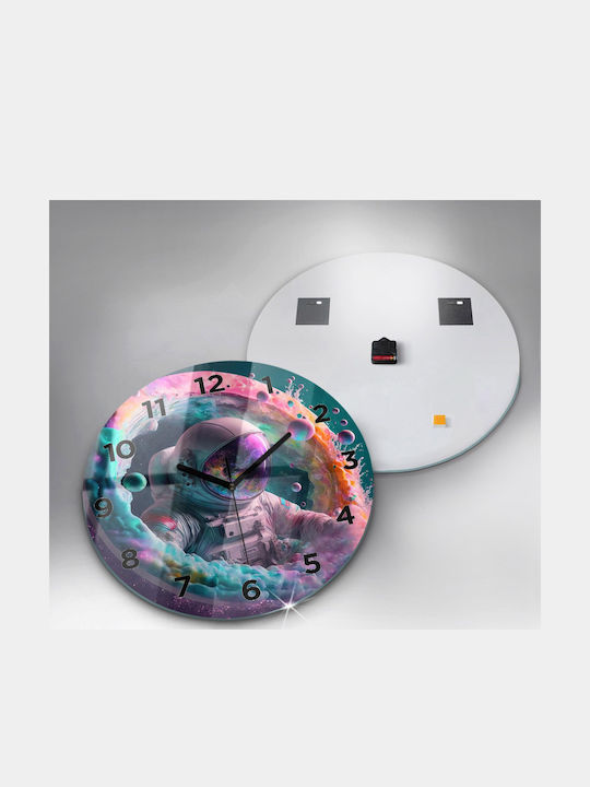 Tulup Kids Wall Clock Space Light Glass