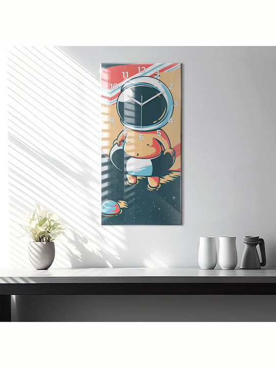 Tulup Παιδικό Ρολόι Τοίχου Διάστημα Γυάλινο 30x60cm