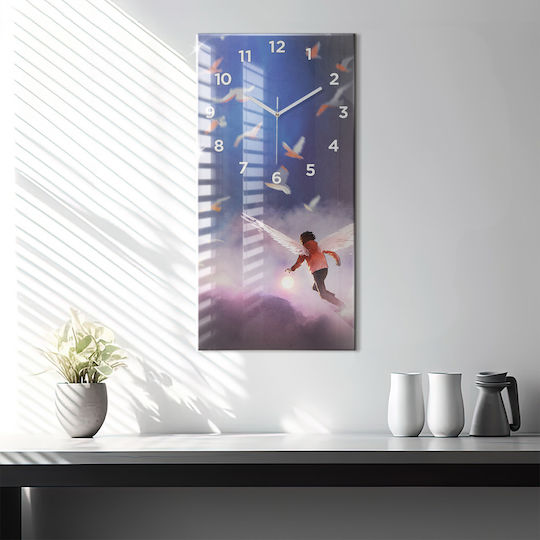 Tulup Kinder Wanduhr Glas 30x60cm