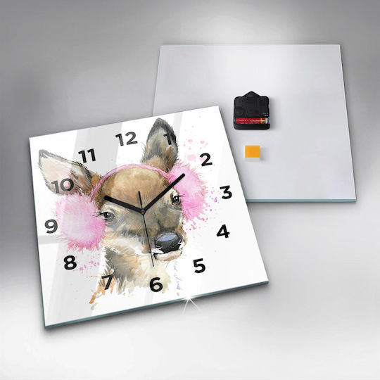 Tulup Kids Glass Wall Clock 30x30cm